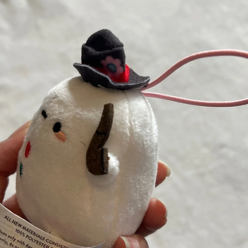 Smoko White snowman with smokeePlush Keychain with Hat - Picture 9 of 9